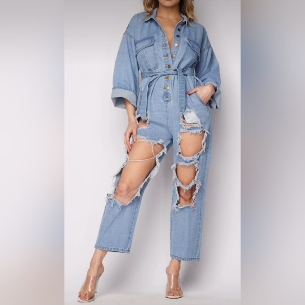 Stylish Blue Denim Jumpsuit
